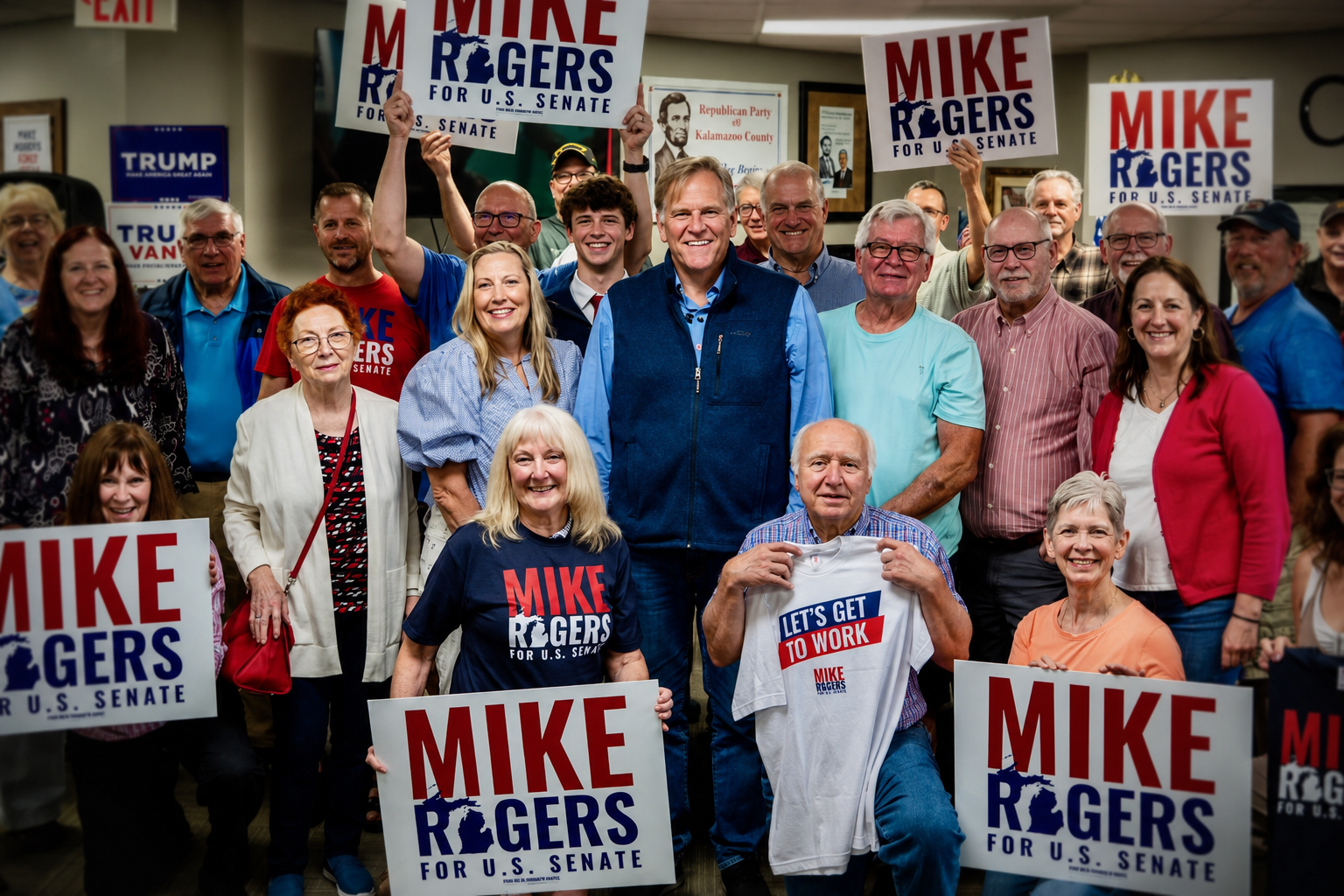 Mike Rogers with supporters