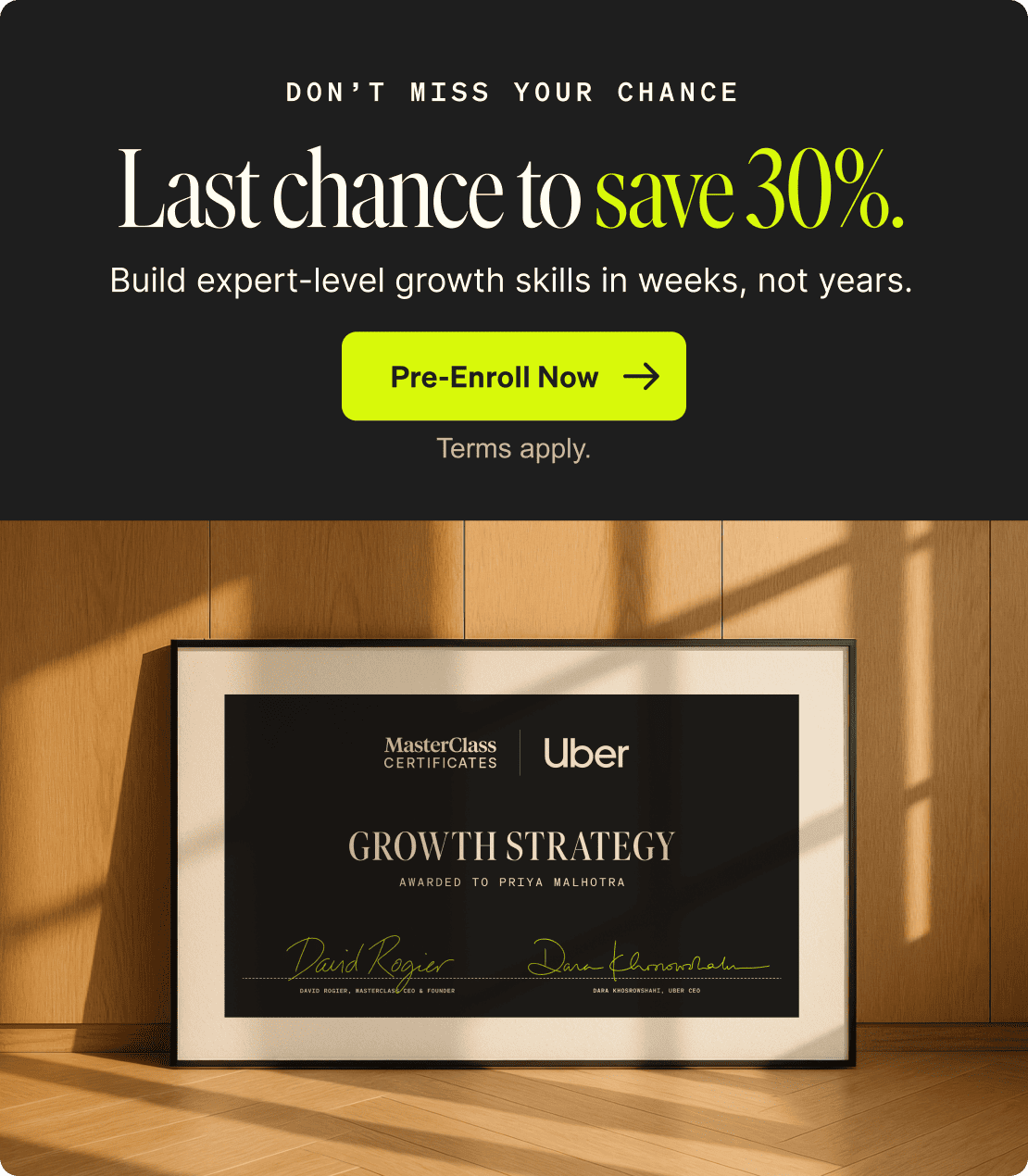 Last chance to save 30%. Build expert-level growth skills in weeks, not years. - Pre-Enroll Now
