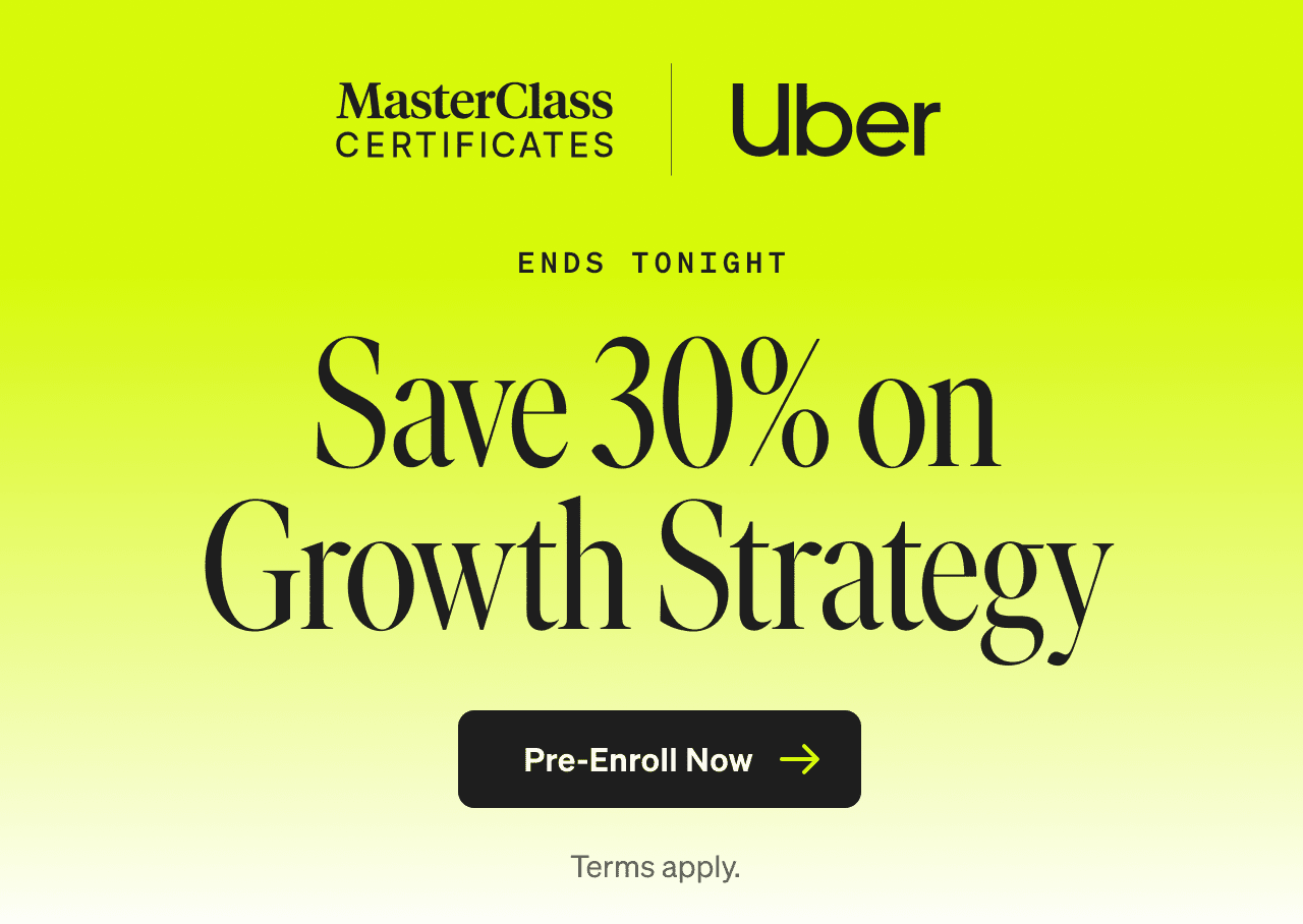 Ends tonight: Save 30% on Growth Strategy - Pre-Enroll Now