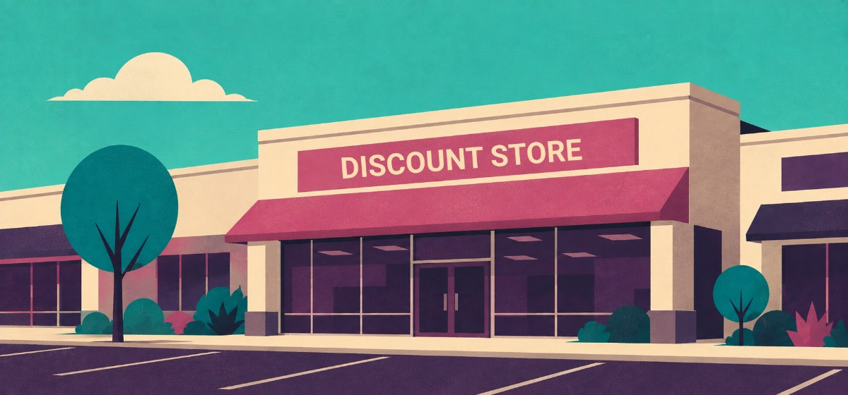 a discount store in a strip mall