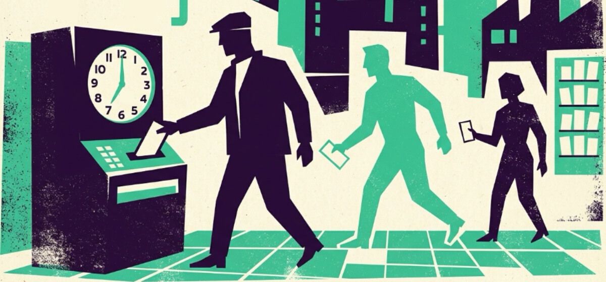 workers clocking into jobs