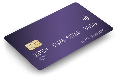 a purple credit card