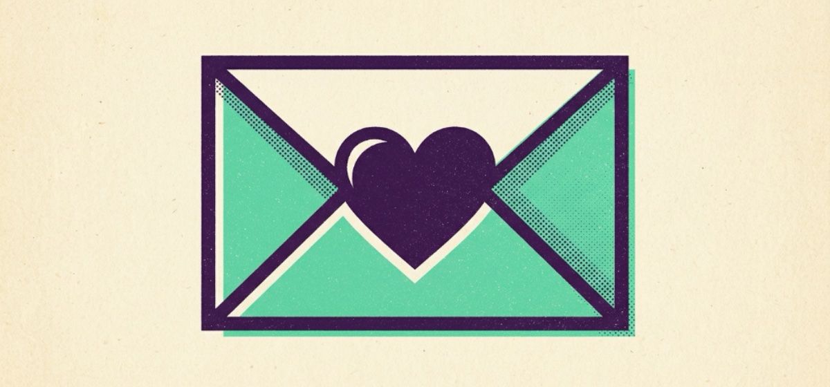 an envelope sealed with a heart
