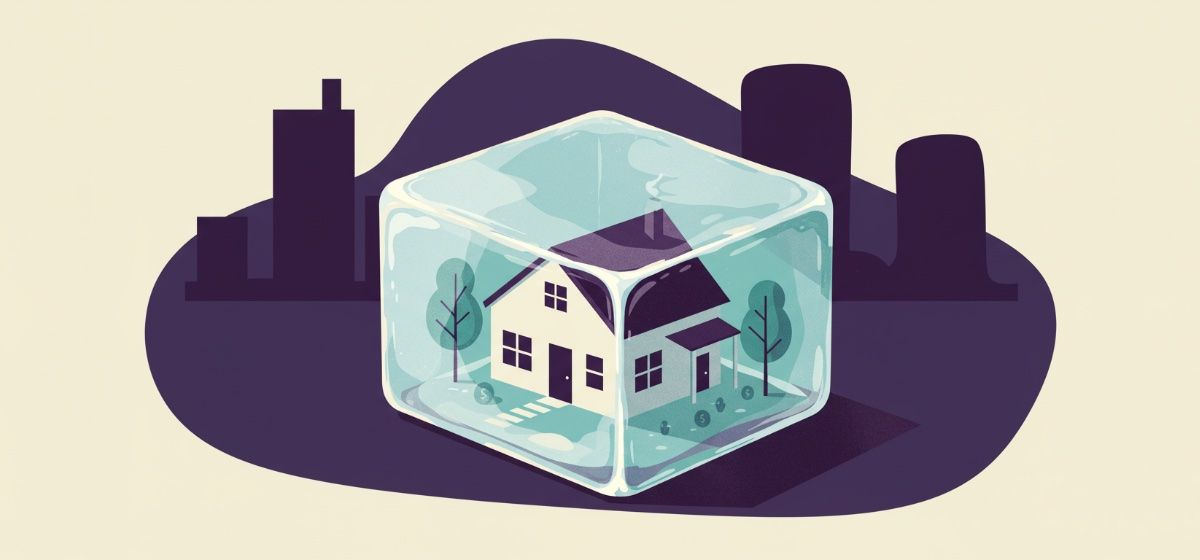 a house encapsulated in ice