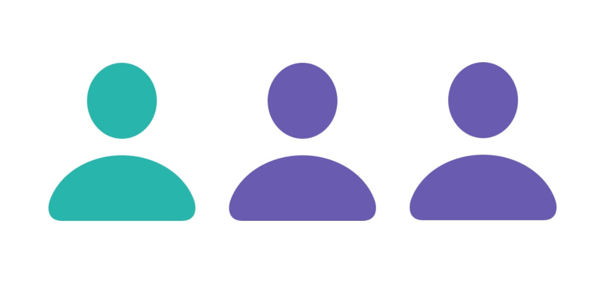 three human icons with one highlighted in green