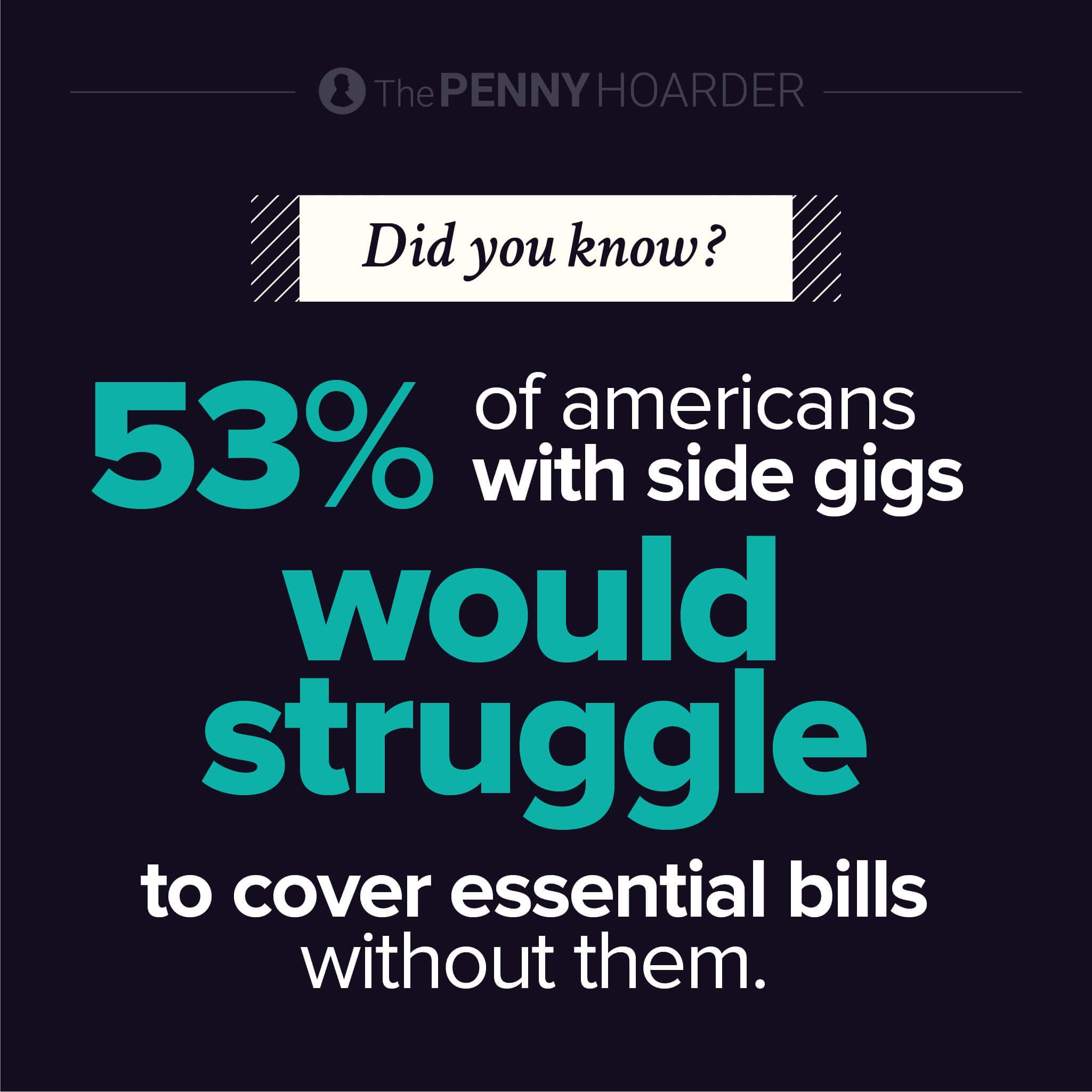 an infographic about Americans who rely on side hustles to cover bills
