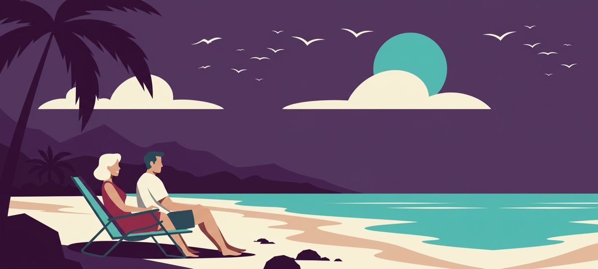 a couple lazing around on the beach