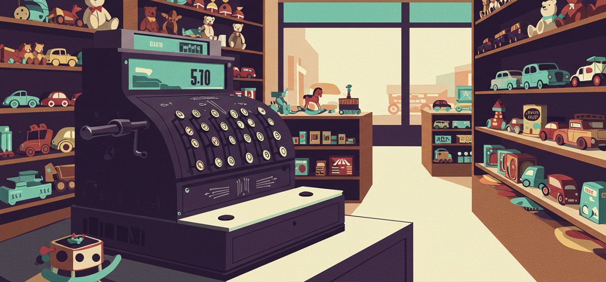 cash register in a toy store