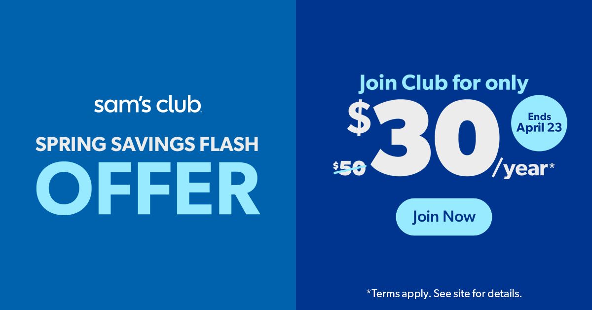 Join Sam's Club for $15/year. Promotion ends March 29, 2026.