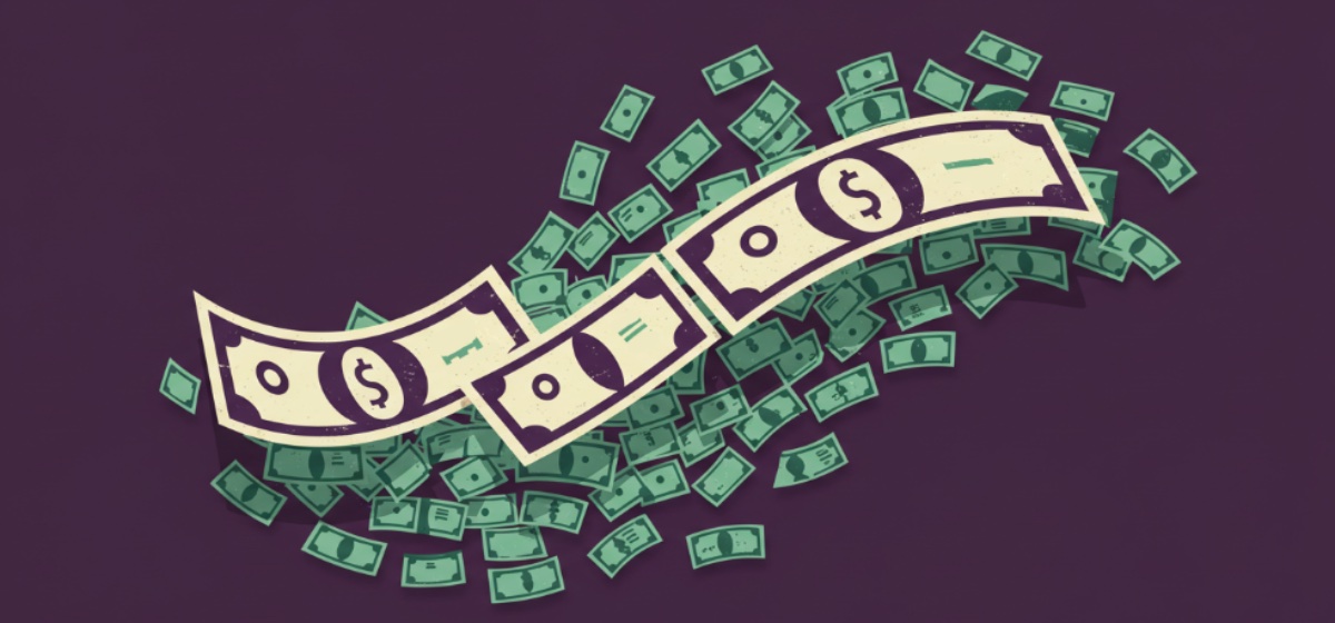 An illustration of dollar bills multiplying