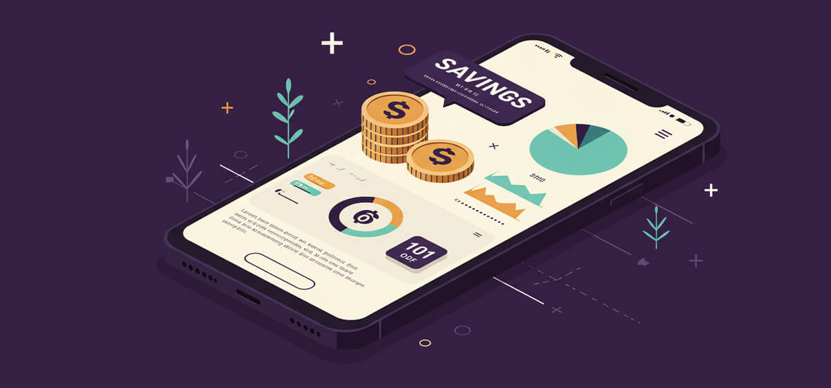 A phone using a savings app