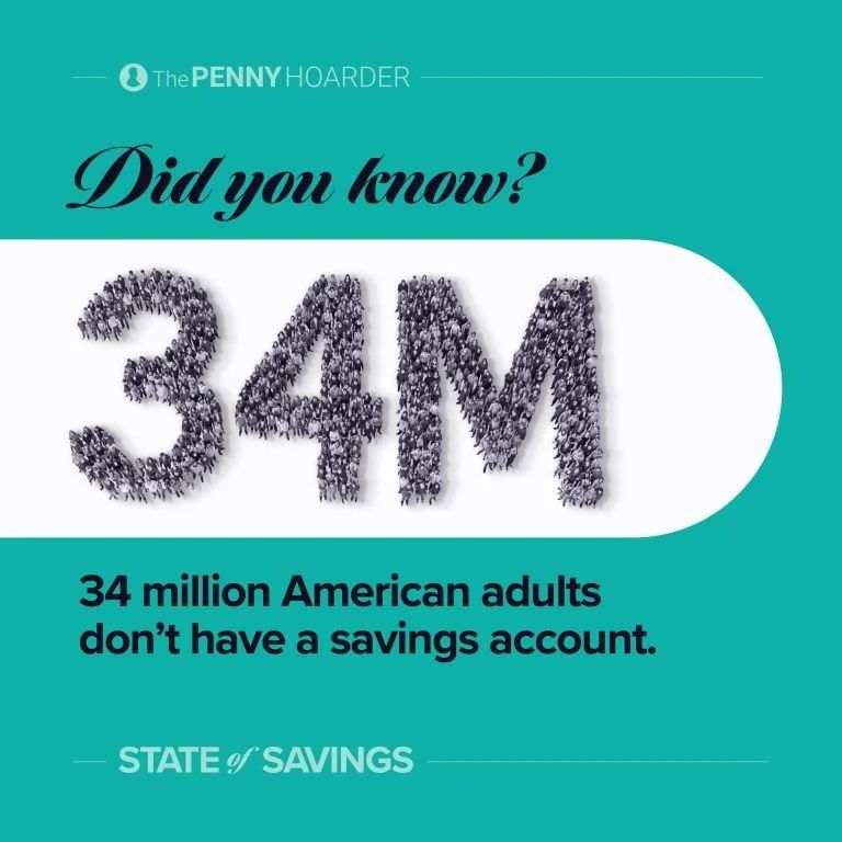 an infographic about Americans with no savings account