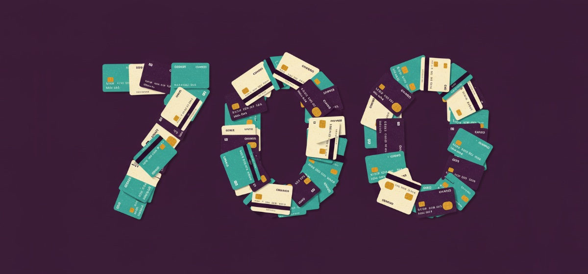 the number 700 made out of credit cards