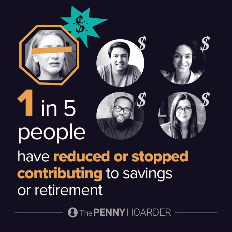 an infographic about people who have stopped contributing to retirement accounts