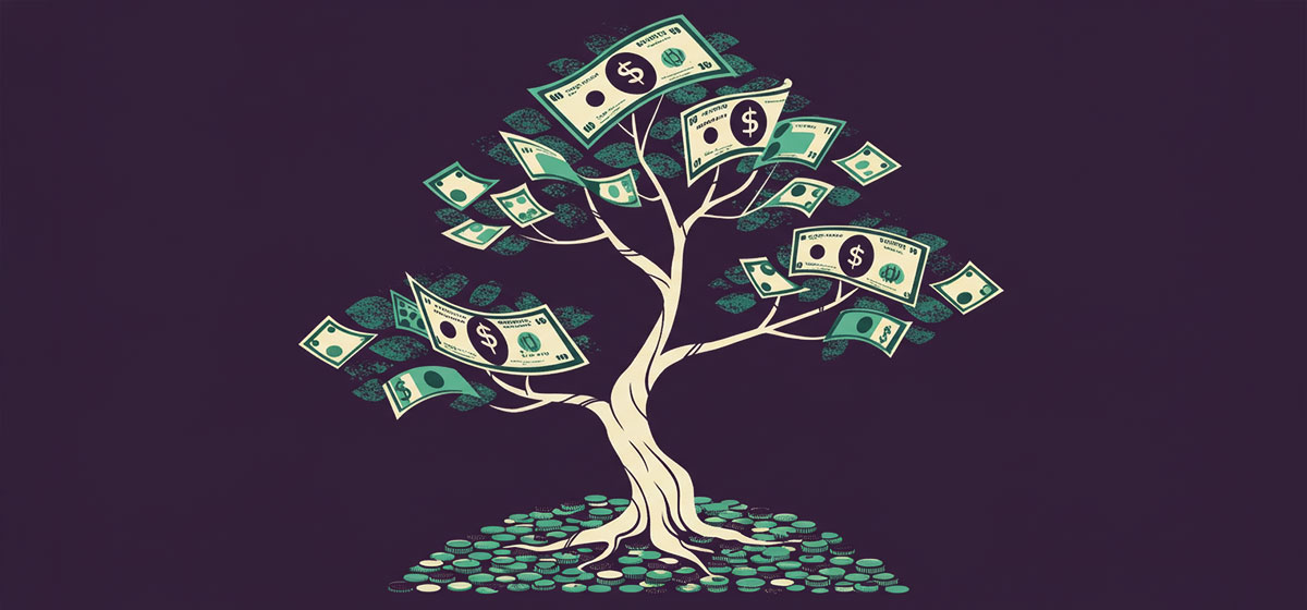 A tree growing money