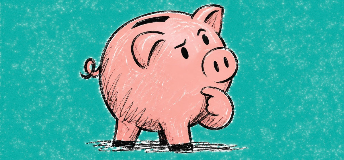 a thinking piggy bank