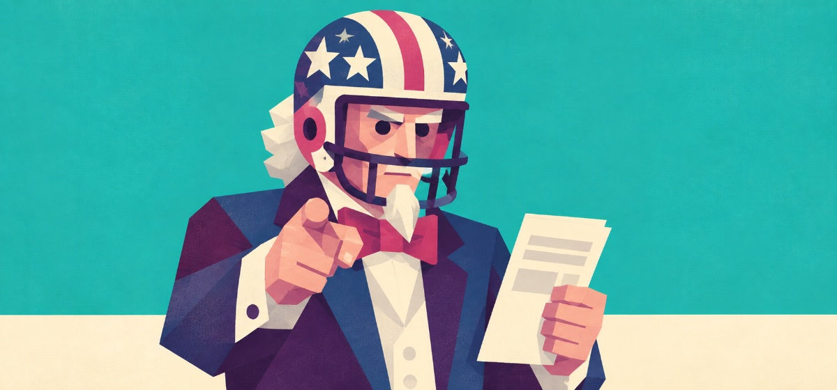 Uncle Sam in a football helmet