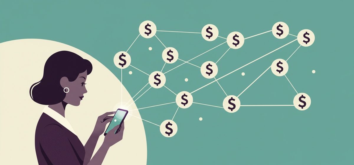 a woman making money on her phone