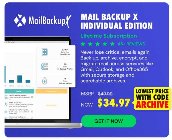 Mail Backup X Individual Edition: Lifetime Subscription