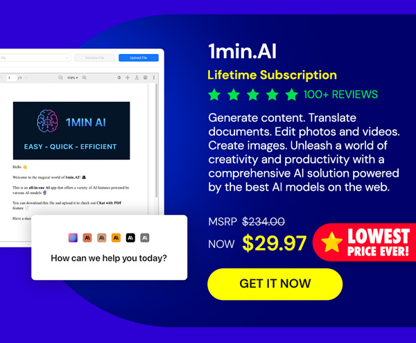 1minAI: Lifetime Subscription