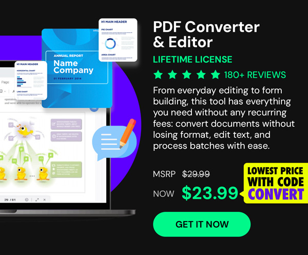 PDF Converter & Editor: Lifetime License
