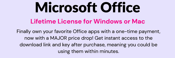 Microsoft Office 2019 for Windows or Mac | Lifetime License