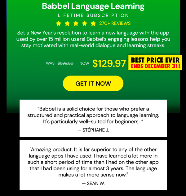 Babbel Language Learning: Lifetime Subscription (All Languages)