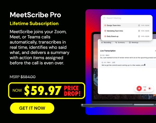 MeetScribe Pro: Lifetime Subscription