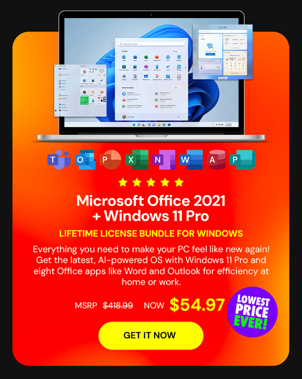 The Ultimate Microsoft Office Professional 2021 for Windows: Lifetime License + Windows 11 Pro Bundle