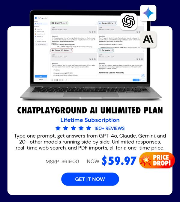 ChatPlayground AI: Lifetime Subscription (Unlimited Plan)
