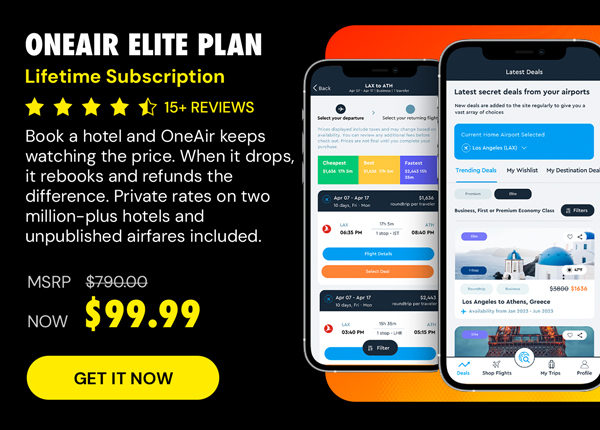 OneAir Elite Plan: Lifetime Subscription (Save Big on Flights, Hotels & More)