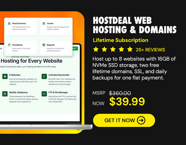 Hostdeal Web Hosting & Domains Lifetime Subscriptions