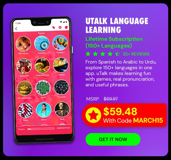 uTalk Language Learning: Lifetime Subscription (150+ Languages)