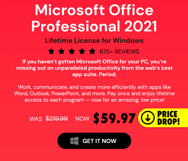 Microsoft Office Professional 2021 for Windows: Lifetime License