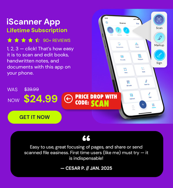 iScanner App: Lifetime Subscription