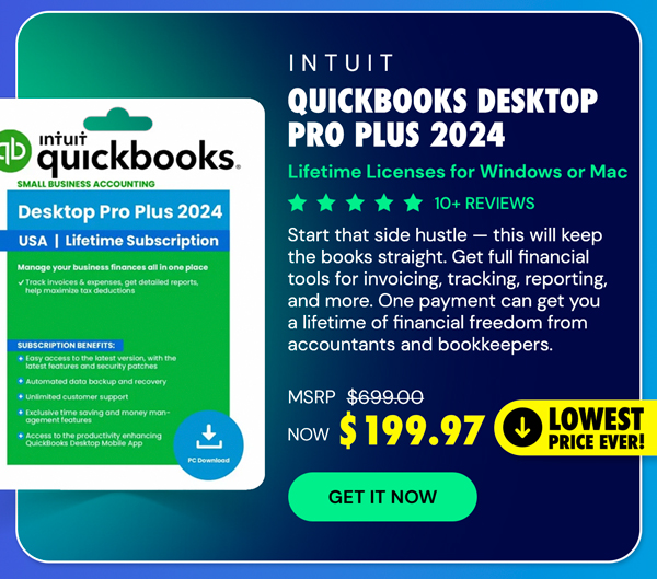 Intuit QuickBooks Desktop Pro Plus 2024 (1 User): Lifetime Licenses