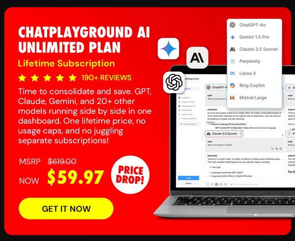 ChatPlayground AI: Lifetime Subscription (Unlimited Plan)