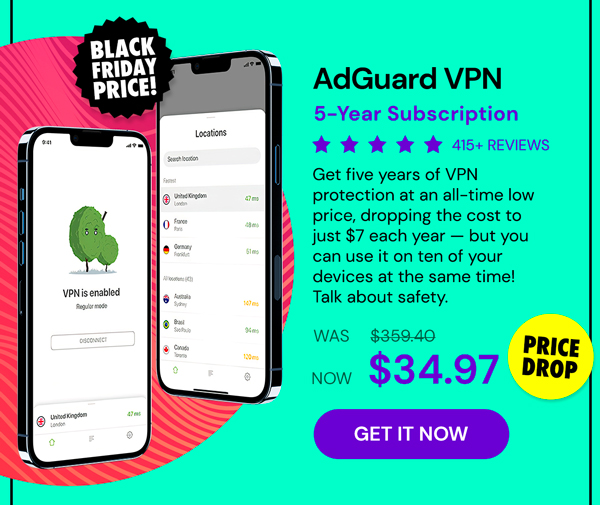 AdGuard VPN: 5-Yr Subscription
