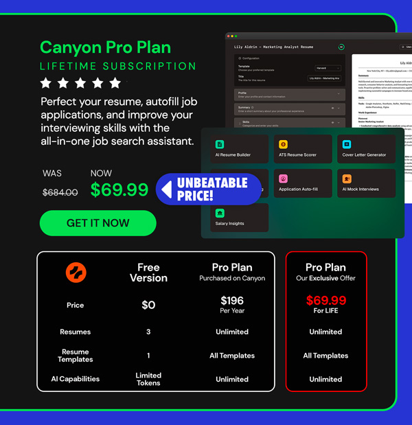 Canyon Pro Plan Lifetime Subscription