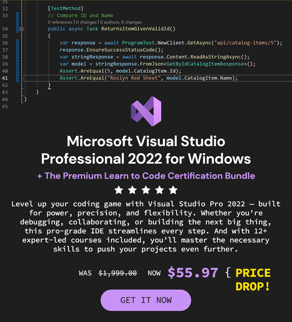Microsoft Visual Studio Professional 2022 + The 2024 Premium Learn to Code Certification Bundle