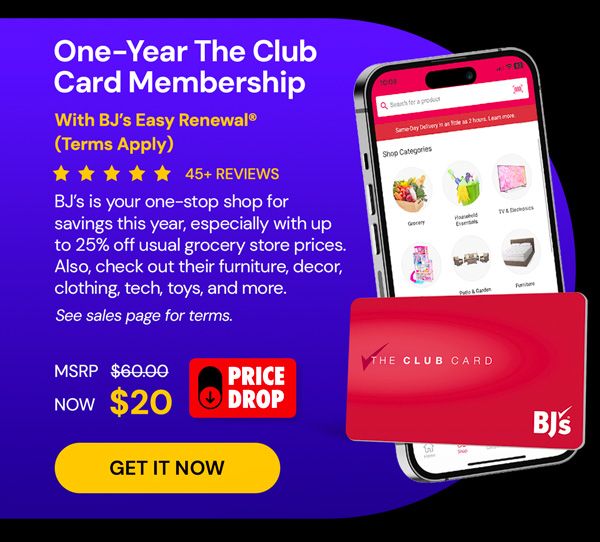 One-Year The Club Card Membership with BJ's Easy Renewal® (Terms Apply)