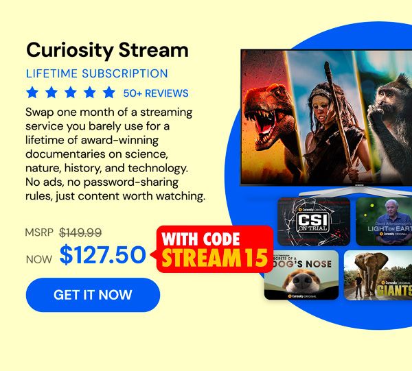 Curiosity Stream Standard Plan: Lifetime Subscription