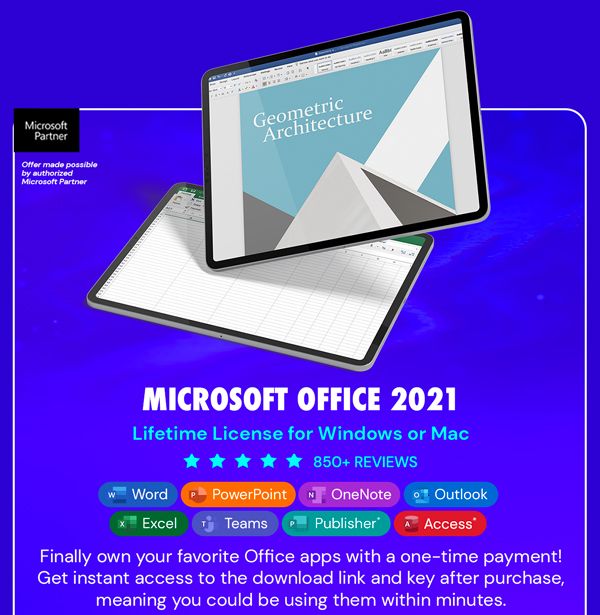 Microsoft Office 2021 for Windows or Mac: Lifetime License
