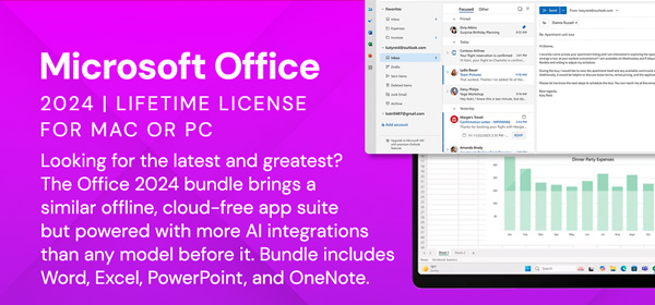 Microsoft Office 2024 for Mac or PC Lifetime License