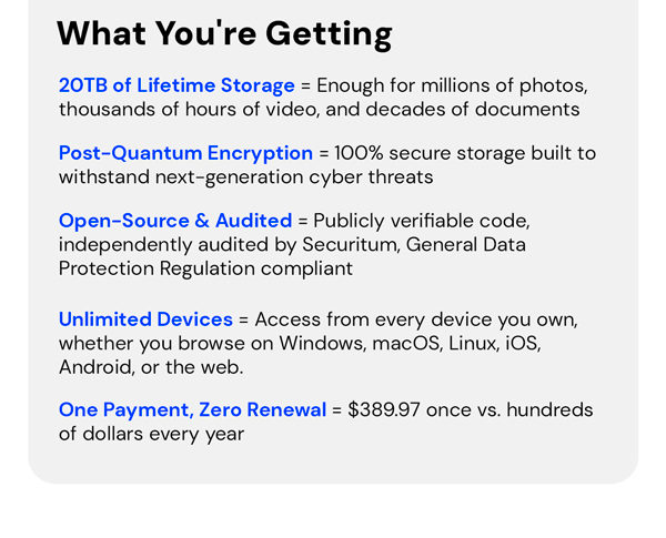 Internxt Cloud Storage Lifetime Subscription: 2TB to 100TB Plans