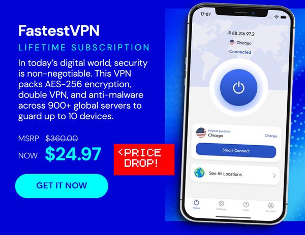 FastestVPN: Lifetime Subscription (10 Devices)