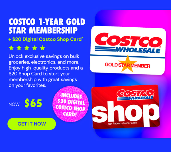 Costco 1-Year Gold Star Membership + $20 Digital Costco Shop Card