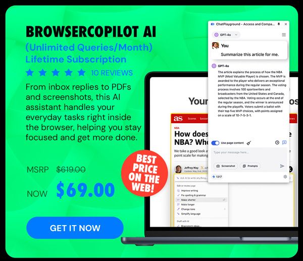 BrowserCopilot AI - Unlimited (Unlimited queries/month): Lifetime Subscription