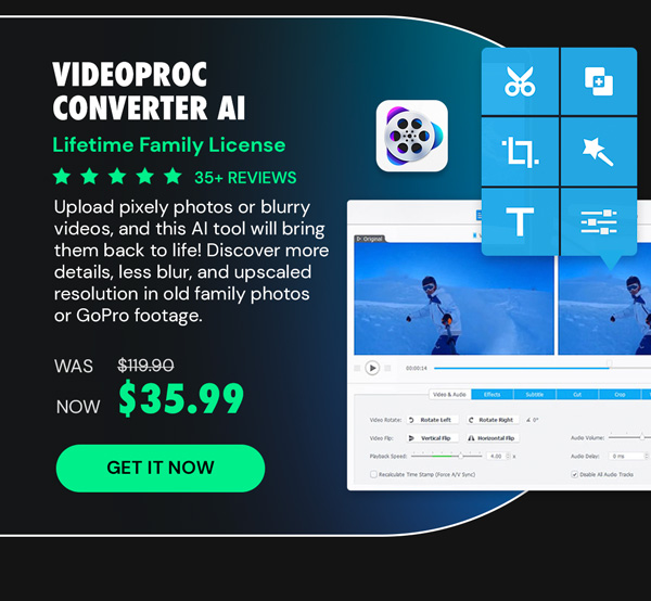 VideoProc Converter AI: Lifetime Family License (For Windows)