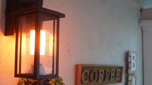 This porch light flickers on purpose